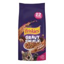 Friskies Gravy Swirlers Chicken & Salmon Flavor Dry Cat Food, 22-lb bag