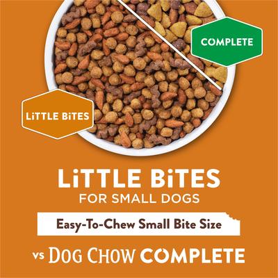 Show full view: Dog Chow Adult Little Bites with Real Chicken & Beef Small Breed Dry Dog Food, 15-lb bag slide 8 of 13