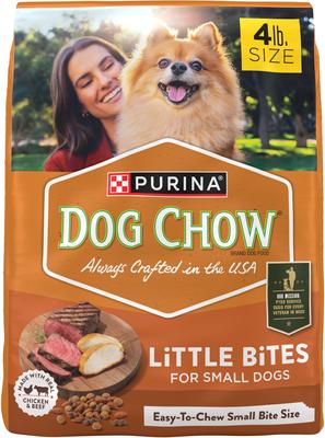 DOG CHOW Adult Little Bites with Real Chicken Beef Small Breed