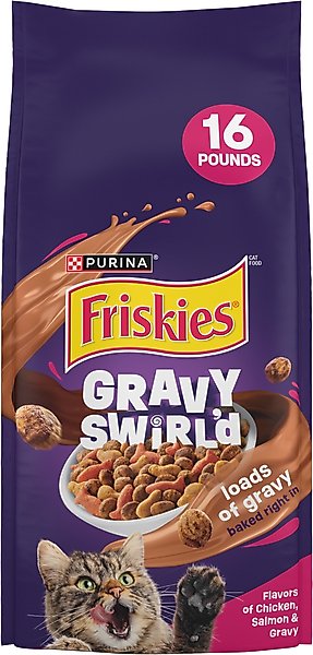 Friskies Gravy Swirlers Chicken & Salmon Flavor Dry Cat Food
