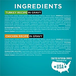Purina ONE Natural Turkey, Chicken & Tuna Variety Pack High Protein Wet Cat Food, 3-oz can, case of 12