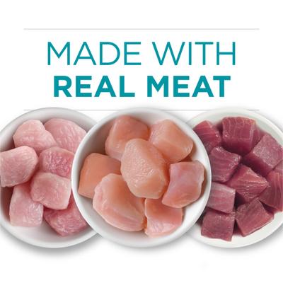 Show full view: Purina ONE Natural Turkey, Chicken & Tuna Variety Pack High Protein Wet Cat Food, 3-oz can, case of 12 slide 6 of 13