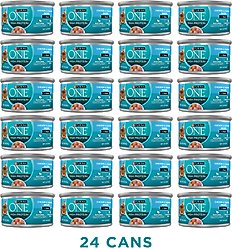 Purina ONE Natural Chicken & Salmon in Sauce High Protein Wet Cat Food, 3-oz can, case of 24 slide 2 of 9