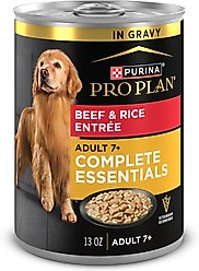 Purina Pro Plan Senior Beef & Rice Entree Canned Dog Food, 13-oz, case of 12