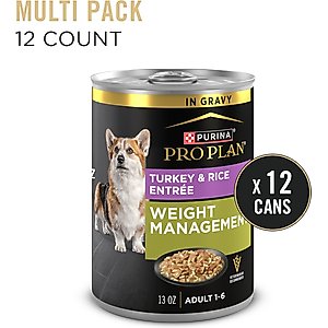 Purina Pro Plan Specialized Adult Weight Management Turkey & Rice Entree Canned Dog Food, 13-oz, case of 12