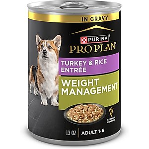 Purina Pro Plan Specialized Adult Weight Management Turkey & Rice Entree Canned Dog Food, 13-oz, case of 12