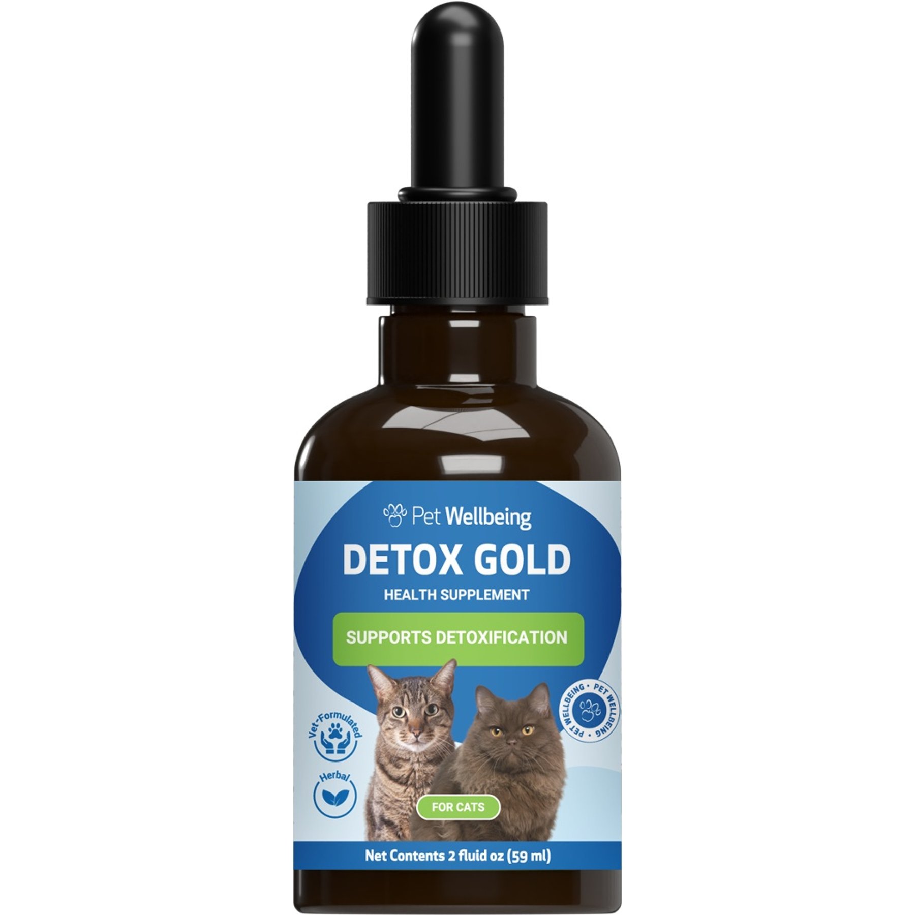 Pet Wellbeing Detox GOLD Bacon Flavored Liquid Immune Supplement for Cats, 2-oz bottle