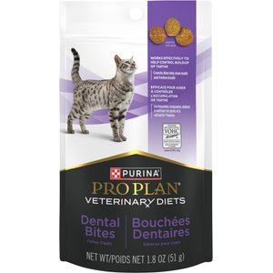 Purina Pro Plan Veterinary Diets Crunchy Bites Dental Cat Treats, 1.8-oz bag