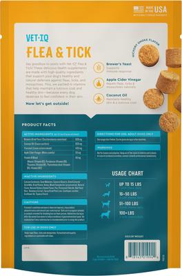 Show full view: VetIQ Hickory Smoke Flavored Soft Chews Flea & Tick Support for Dogs, 9.5-oz, 60 count slide 8 of 10