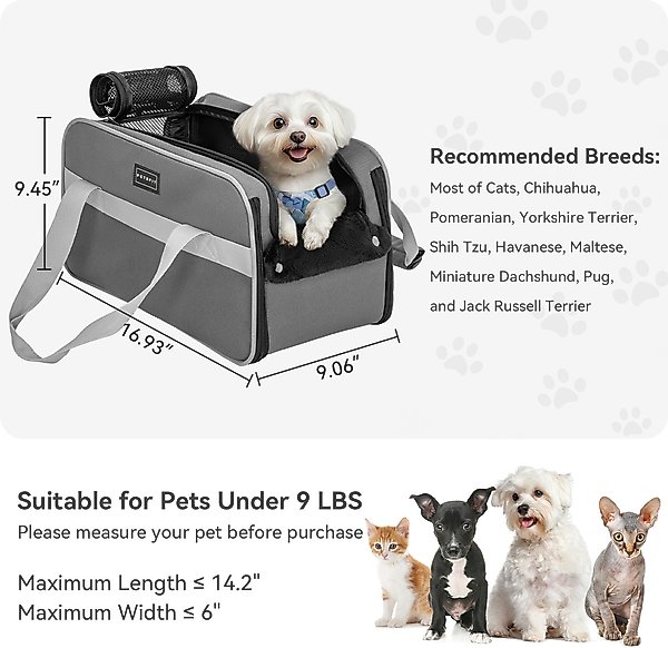 Petsfit Airline Approved Center Console Small Dog Car Booster Seat Carrier