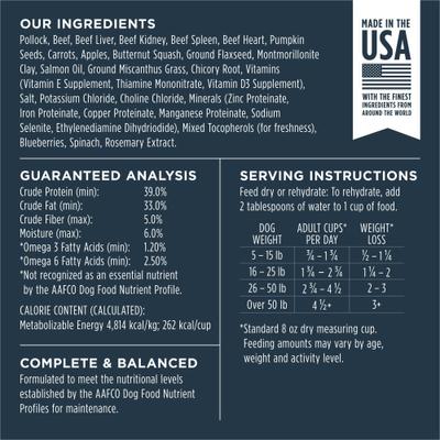 Show full view: Instinct Freeze-Dried Raw Meals Grain-Free Wild-Caught Alaskan Pollock Recipe Dog Food, 3-oz bag slide 10 of 11