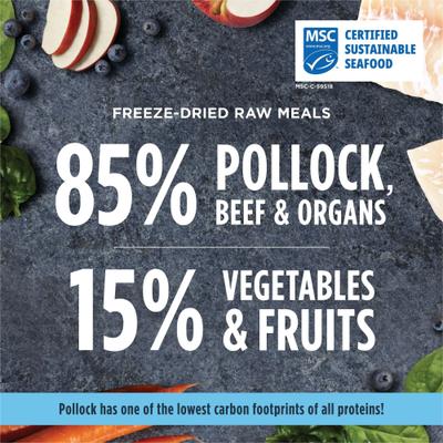 Show full view: Instinct Freeze-Dried Raw Meals Grain-Free Wild-Caught Alaskan Pollock Recipe Dog Food, 3-oz bag slide 6 of 11
