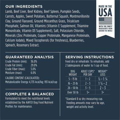 Show full view: Instinct Raw Meals Grass-Fed Lamb Recipe Grain-Free Adult Freeze-Dried Dog Food, 3-oz bag slide 10 of 11