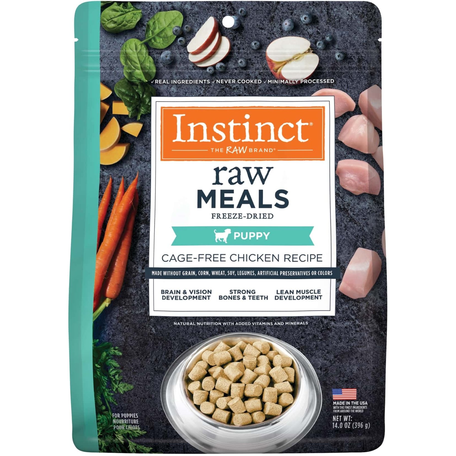 Instinct Raw Meals Cage-Free Chicken Recipe Grain-Free Puppy Freeze-Dried Dog Food, 14-oz bag