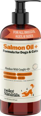 Show full view: Deley Naturals Wild Alaskan Salmon Oil + for Dogs & Cats, 16-fl oz bottle slide 3 of 11