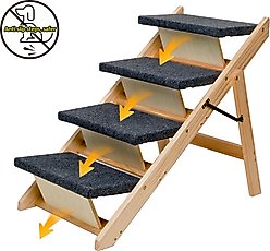 Cesicia 2-in-1 Foldable Wooden Dog Ramp & Stairs, Wood, 3 step slide 2 of 7