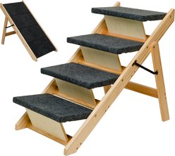 Cesicia 2-in-1 Foldable Wooden Dog Ramp & Stairs, Wood, 3 step slide 1 of 7