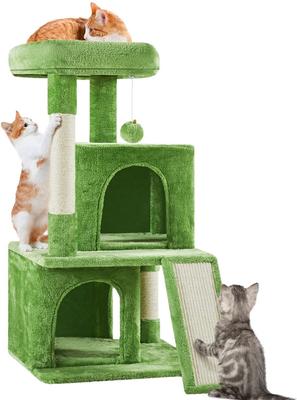 Show full view: Yaheetech 36-in Plush Cat Tree, Green slide 2 of 7