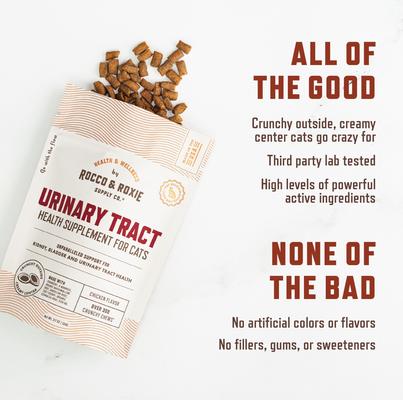 Show full view: Rocco & Roxie Supply Co. Chicken Flavored Urinary Support Chew Supplement for Cats, 3.7-oz bag slide 7 of 11