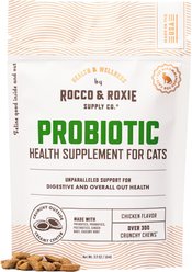 Rocco & Roxie Supply Co. Chicken Flavored Digestive Aid Probiotic Chew Supplement for Cats, 3.7-oz bag