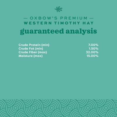 Show full view: Oxbow Animal Health Western Timothy Hay All Natural Hay for Rabbits, Guinea Pigs, Chinchillas, Hamsters & Gerbils, 40-lb bag Bulk Size slide 9 of 12