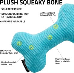 Playology Peanut Butter Scented Squeaky Bone Plush Dog Toy, Jumbo slide 2 of 6