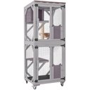 Aivituvin AIR22-M Catio Wooden Outdoor Wheeled Cat House, Gray, Medium