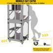 Aivituvin AIR22-M Catio Wooden Outdoor Wheeled Cat House, Brown, Medium