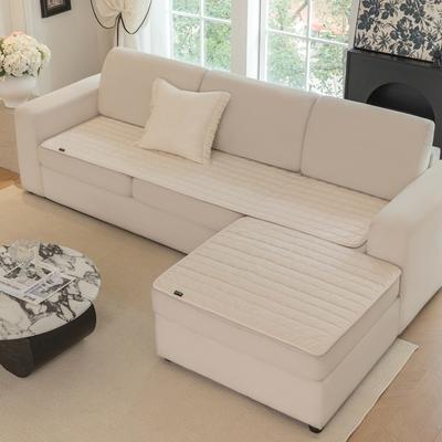 Show full view: Allisandro Washable & Waterproof Anti-Slip Velvet Dog Couch Cover, Beige, 24 x 73-in slide 4 of 7