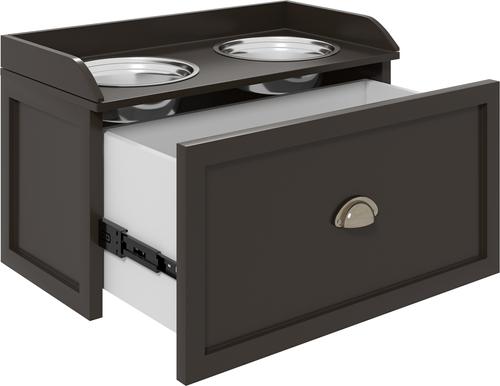 Show full view: AOSTIRMOTOR Elevated Dog Bowl Feeding Station with Storage, Coffee, 2-cup slide 9 of 9