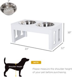 Zeus & Ruta Elevated Food Storage Wooden Feeder with Bowl Stand, White, Medium slide 2 of 6