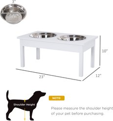 Zeus & Ruta Food Storage Wooden Dog Feeder Stand, Medium, White slide 2 of 5