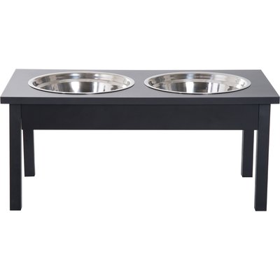 jansno jansno Elevated Feeding Station with 2 Removable Stainless Steel Dog Bowls, Black, 7-L