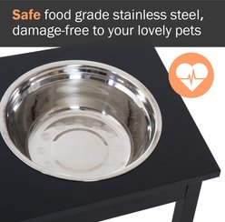 jansno Elevated Feeding Station with 2 Removable Stainless Steel Dog Bowls, Black, 7-L slide 2 of 6