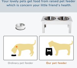 jansno Dog Feeding Station with Elevated Dog Bowls, White, 7-L slide 2 of 7