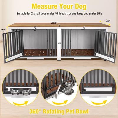 Show full view: Aivituvin AIR100 Folding Wooden Dog Crate, White, Large slide 7 of 8