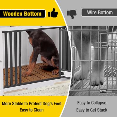 Show full view: Aivituvin AIR100 Folding Wooden Dog Crate, White, Large slide 4 of 8