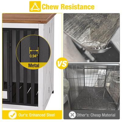 Show full view: Aivituvin AIR100 Folding Wooden Dog Crate, White, Large slide 5 of 8