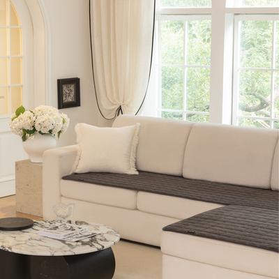 Show full view: Allisandro Washable & Waterproof Anti-Slip Velvet Dog Couch Cover, Dark Grey, 24 x 49-in slide 5 of 10