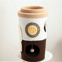 Happy & Polly Coffee Cup 27.6-in Plush Cat Tree & Condo, Brown, Large