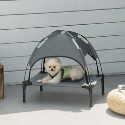 Bencmate Portable Breathable Mesh Cooling Elevated Dog Bed with Raised Cot, Grey, Medium