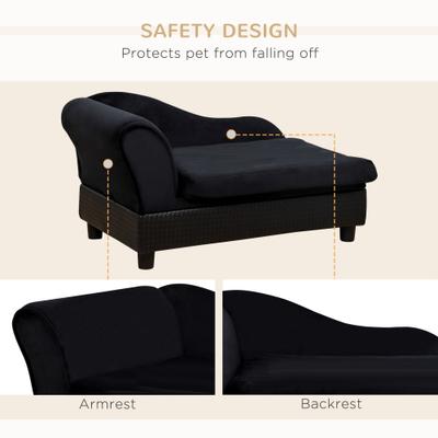 Show full view: Bencmate Sofa with Tufted Cushion & Under-Seat Storage Dog Bed, Black slide 7 of 7