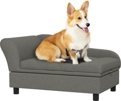 jansno Elevated Soft Tufted Cushion Dog Bed with Hidden Storage, Gray