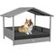 Show in main carousel: jansno Wicker Water-Resistant Cushion Elevated Dog Bed with Canopy, Gray slide 3 of 8