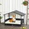 Show in main carousel: Zeus & Ruta Wicker Pet House with Canopy Outdoor Dog Bed, Black/Cream White, 38.6 x 27.2 x 28.7-in slide 1 of 7