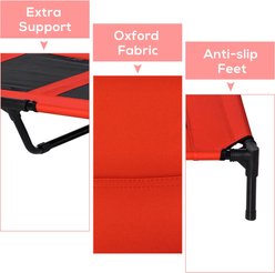jansno Elevated Cooling Summer Cot Dog Bed with Mesh Ventilation, Red slide 2 of 6