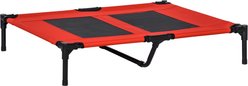 jansno Elevated Cooling Summer Cot Dog Bed with Mesh Ventilation, Red