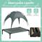 Show in main carousel: Bencmate Elevated Portable Cot Indoor/Outdoor Dog Bed with UV Canopy Shade, Grey, 30 x 24 x 28.75-in slide 2 of 8