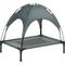 Show in main carousel: Bencmate Elevated Portable Cot Indoor/Outdoor Dog Bed with UV Canopy Shade, Grey, 30 x 24 x 28.75-in slide 1 of 8