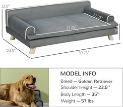 Zeus & Ruta Elevated Couch Dog Bed with Washable Cover, Gray slide 2 of 7